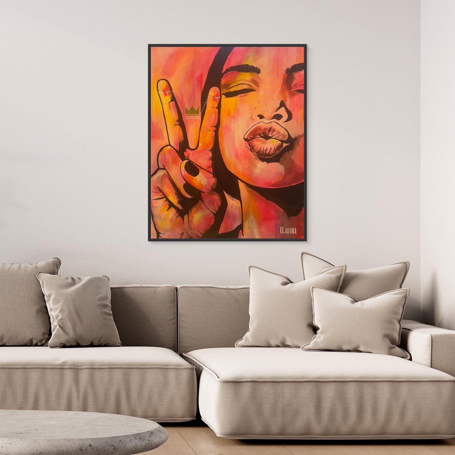 Modern feminist art canvas print with strong visual presence and unapologetic style