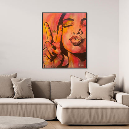 Modern feminist art canvas print with strong visual presence and unapologetic style