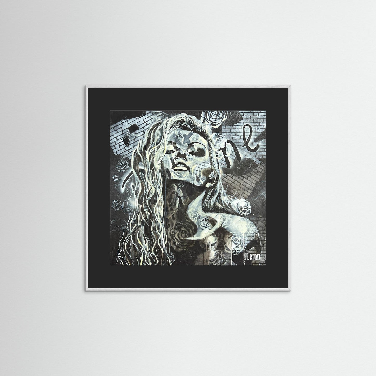 Rebellious feminist art print for modern spaces, expressive portrait artwork