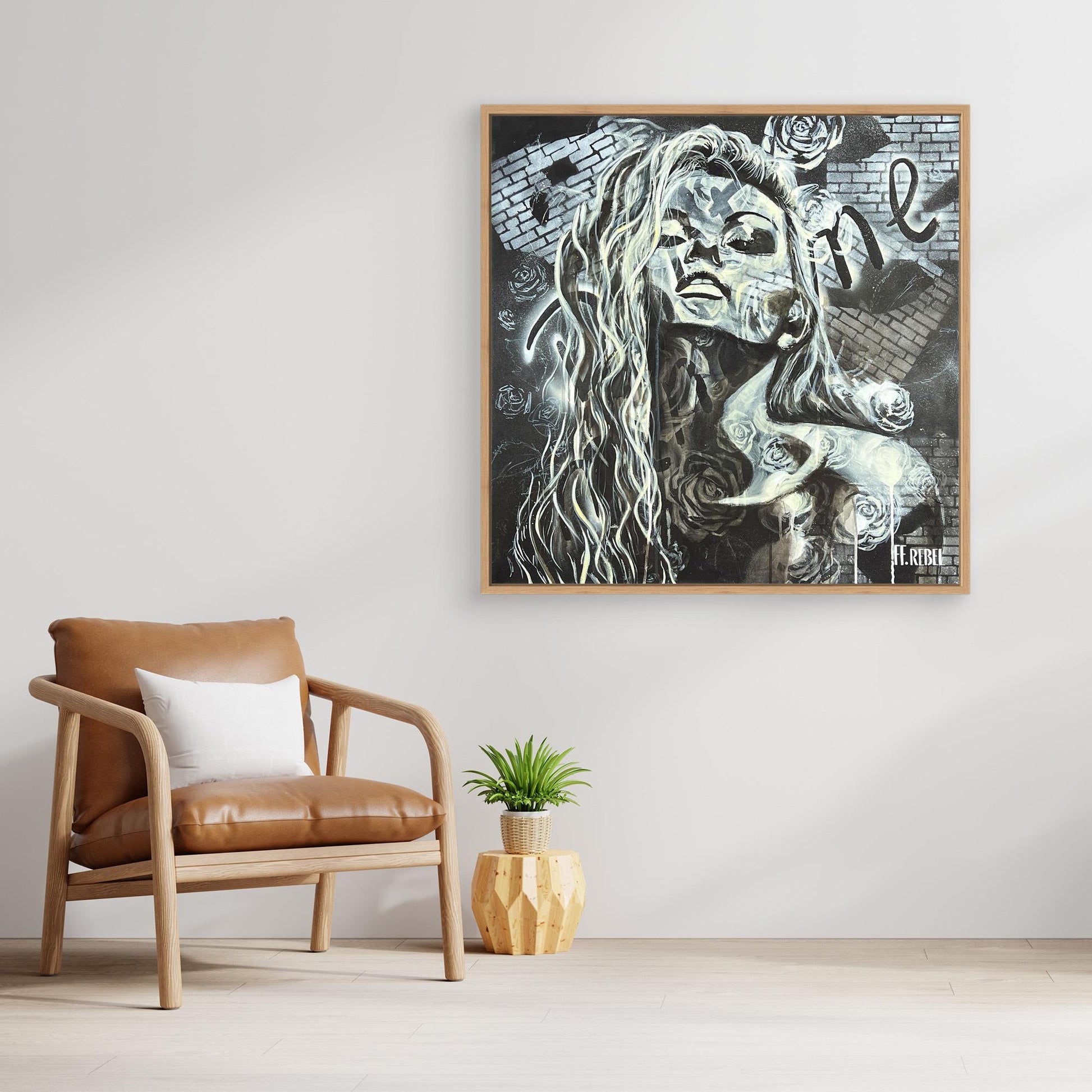 Expressive feminist art canvas print by a female artist, statement wall decor