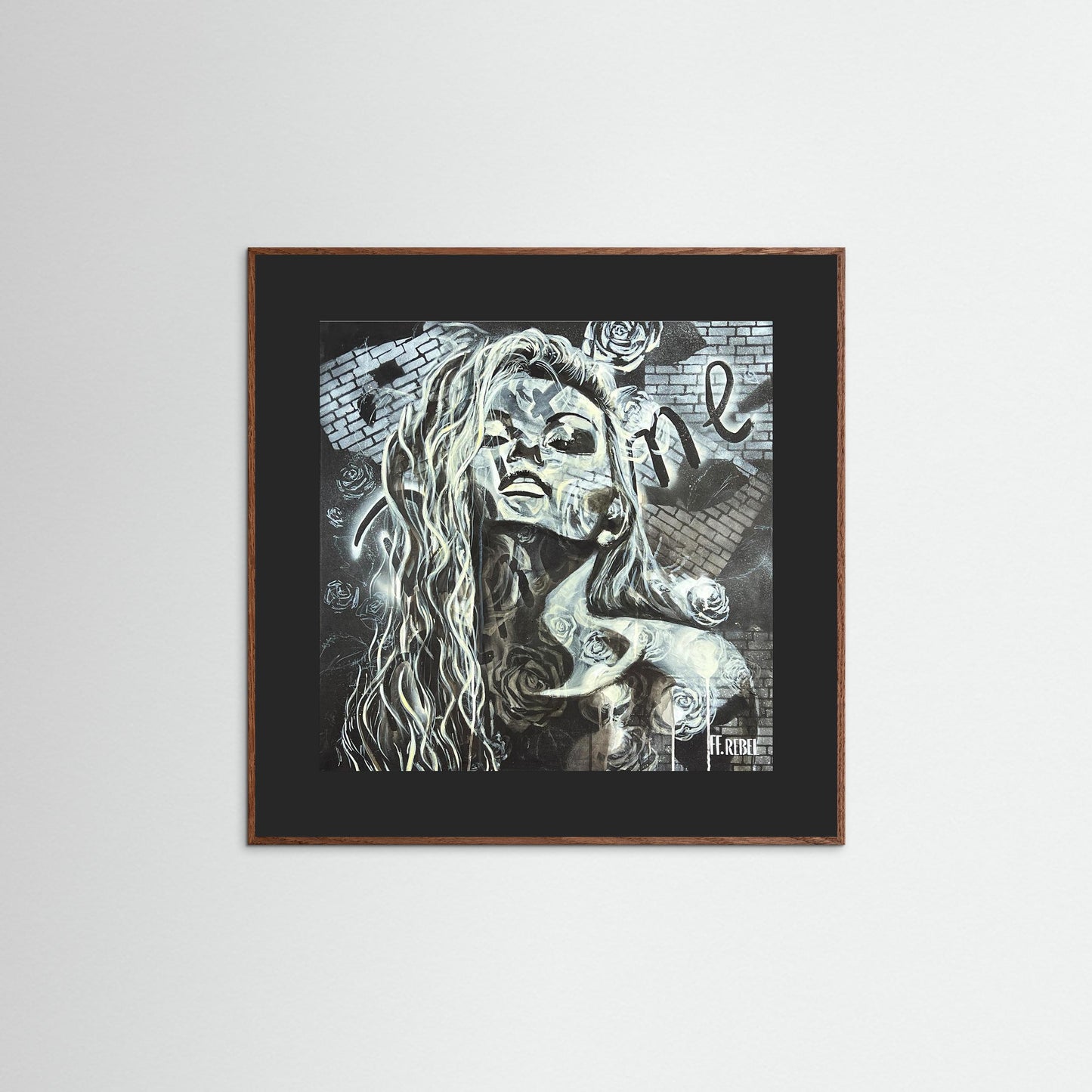 Modern wall art print inspired by feminist art, expressive portrait artwork