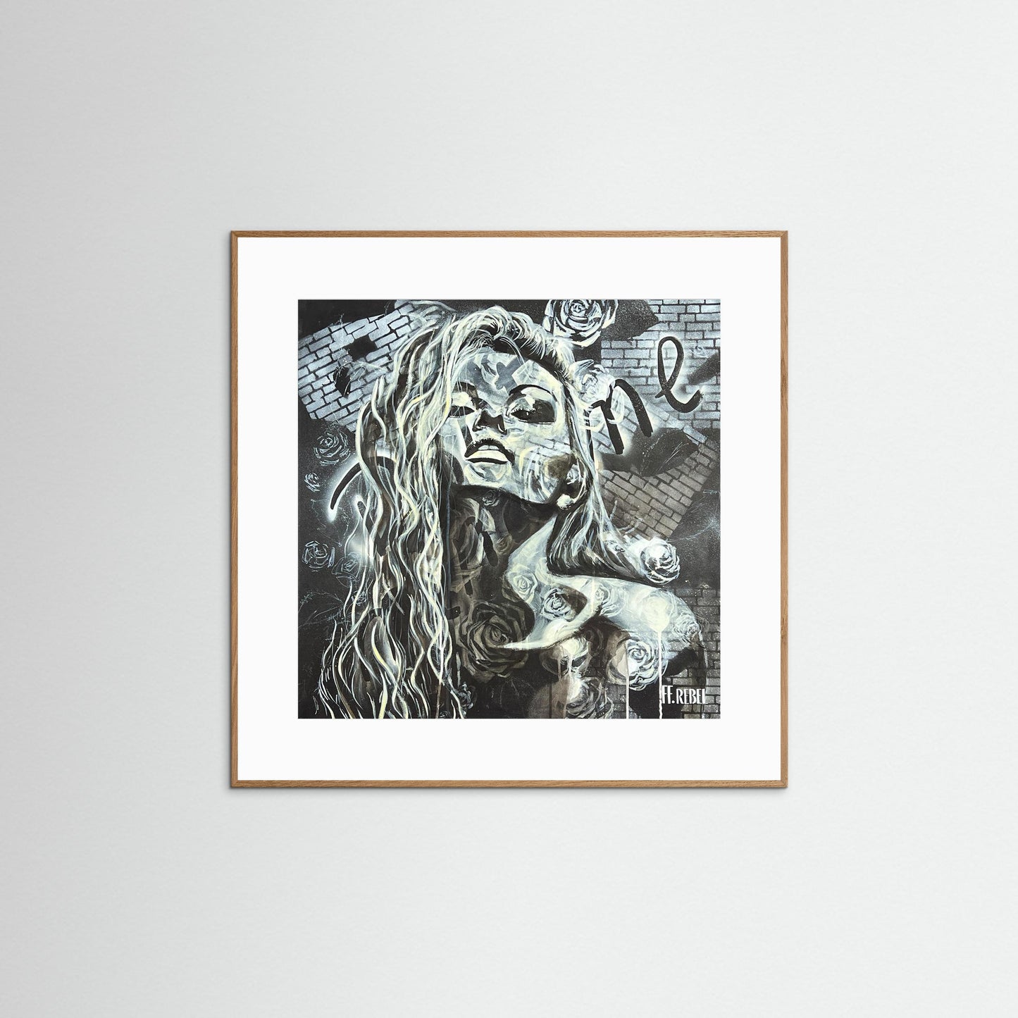 Feminist wall art print featuring an expressive portrait, modern art by a female artist
