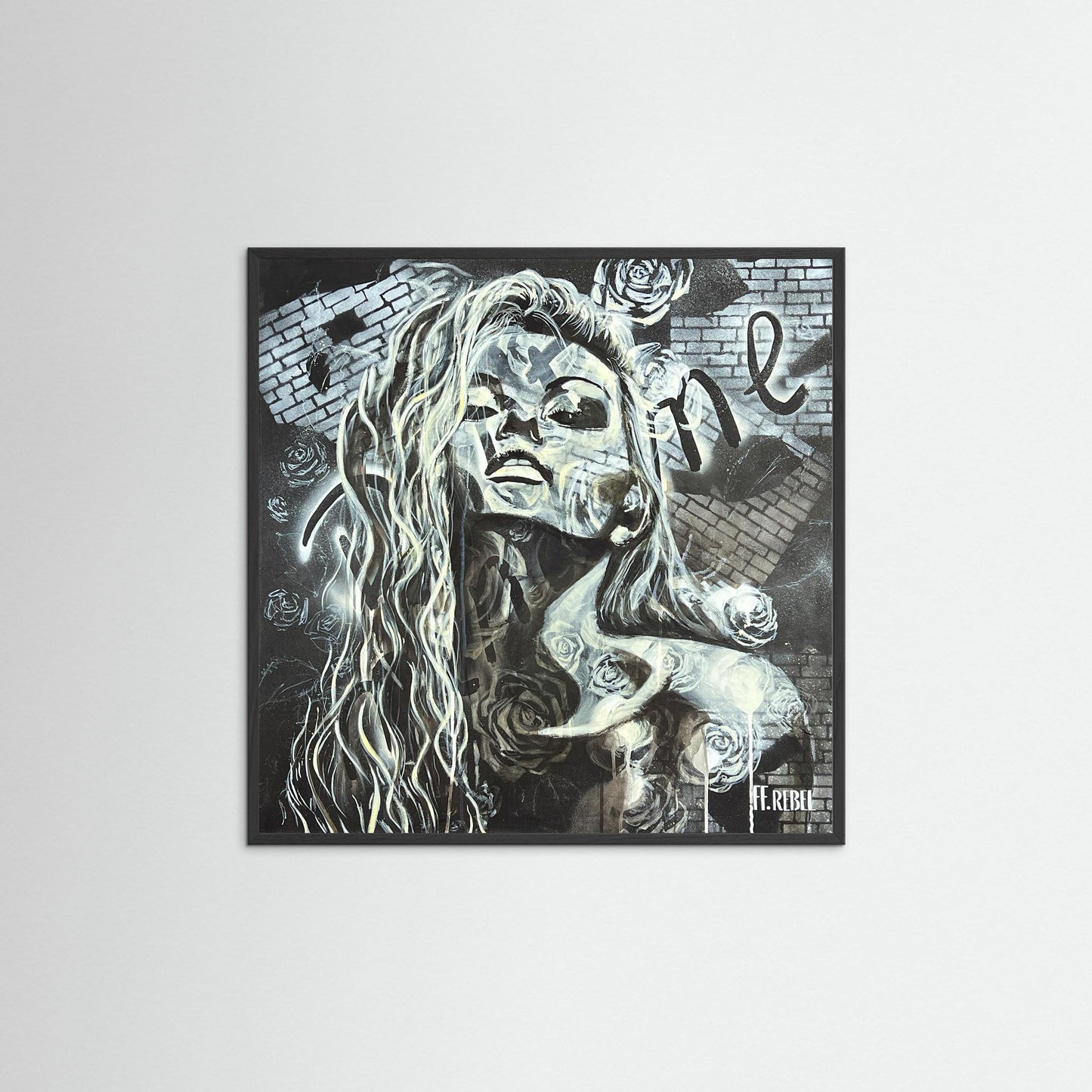 Canvas print of contemporary feminist art, expressive portrait by a female artist