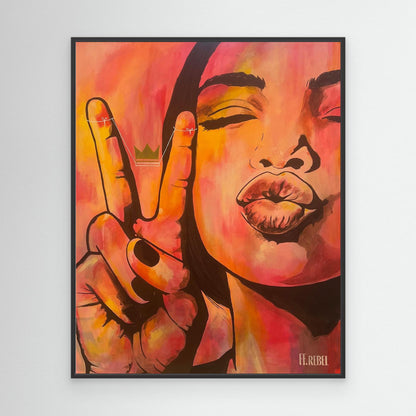Contemporary feminist canvas print celebrating strength, confidence, and female power