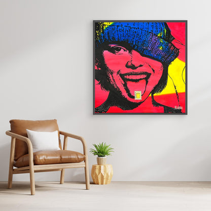 Statement feminist art canvas print with bold visual language and modern style