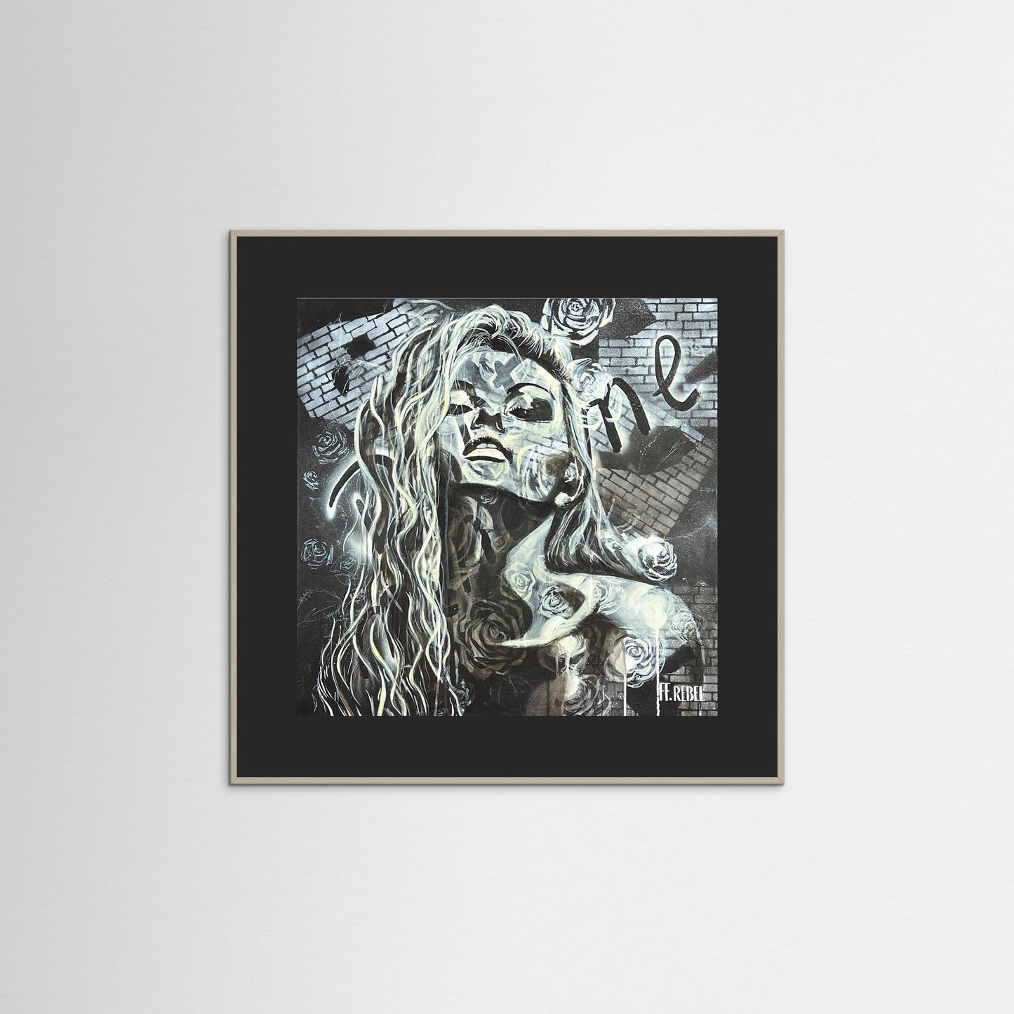 Fine art print featuring bold feminist art and emotional female portrait
