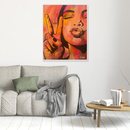 Feminist canvas wall art with bold expression and empowering message