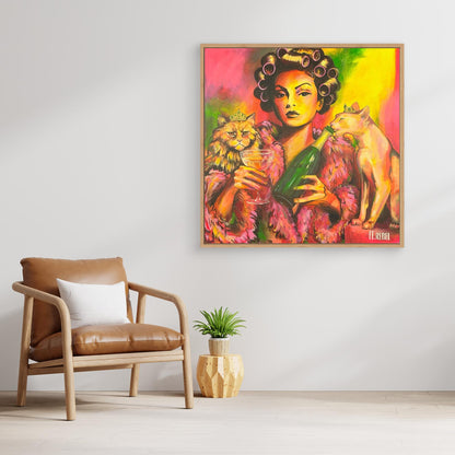 Rebellious feminist canvas wall art for modern interiors, expressive and unapologetic