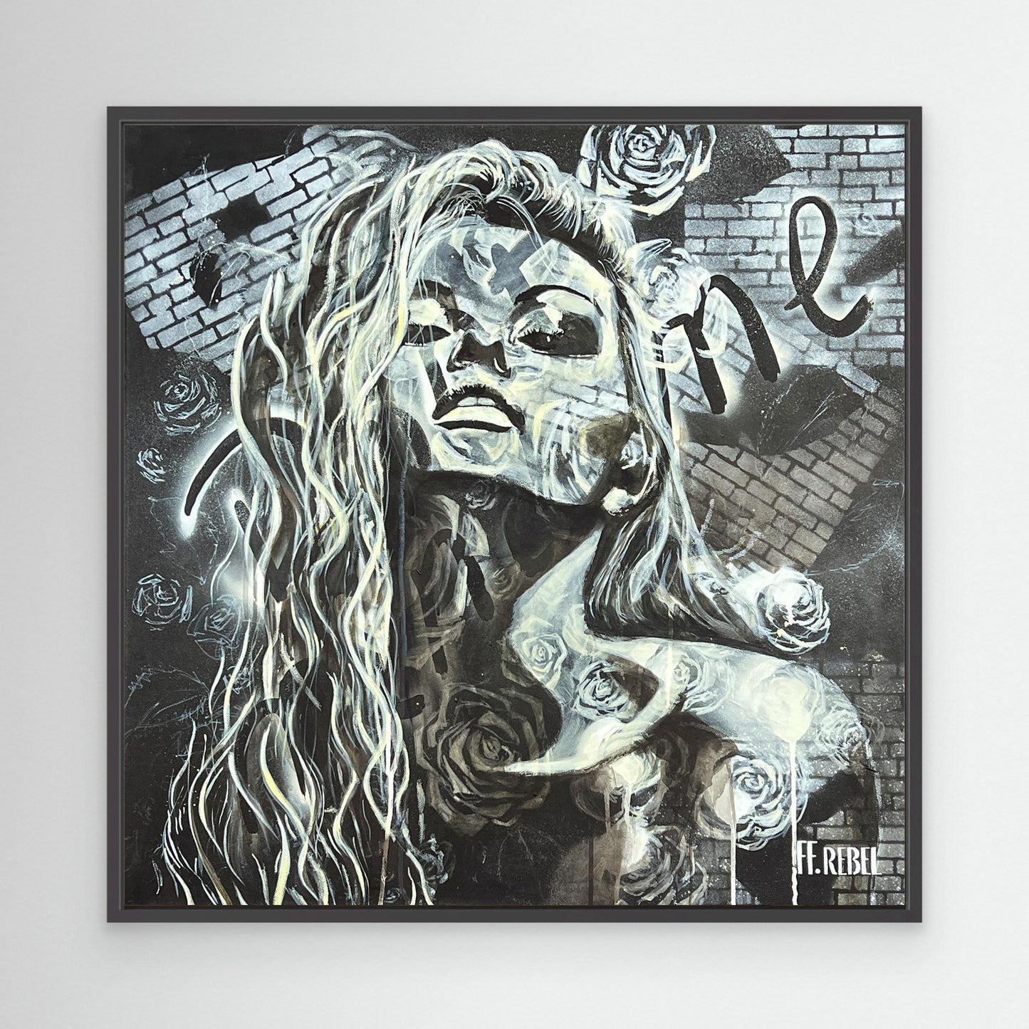 Contemporary feminist art canvas print with emotional depth and strong presence