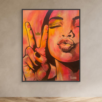 Rebellious feminist canvas wall art for modern interiors, expressive and powerful