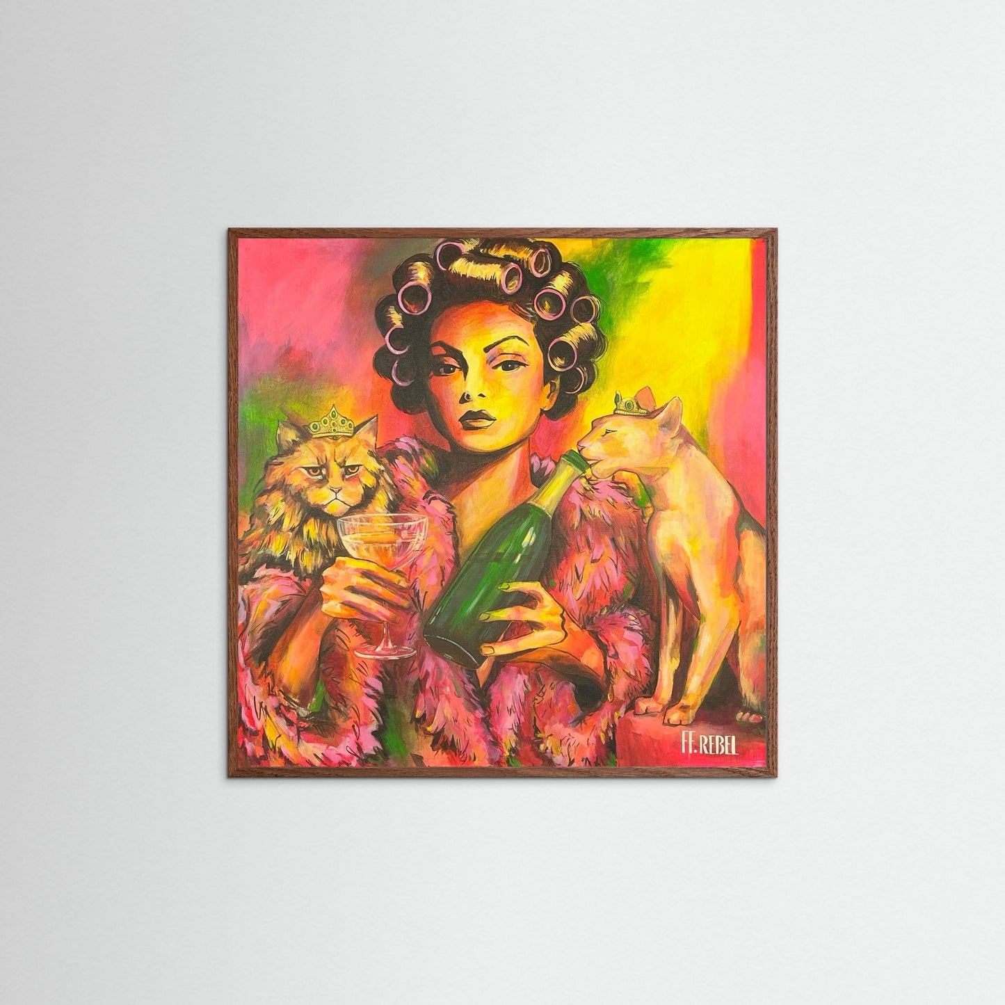 Modern wall art poster featuring feminist art and playful rebellious energy