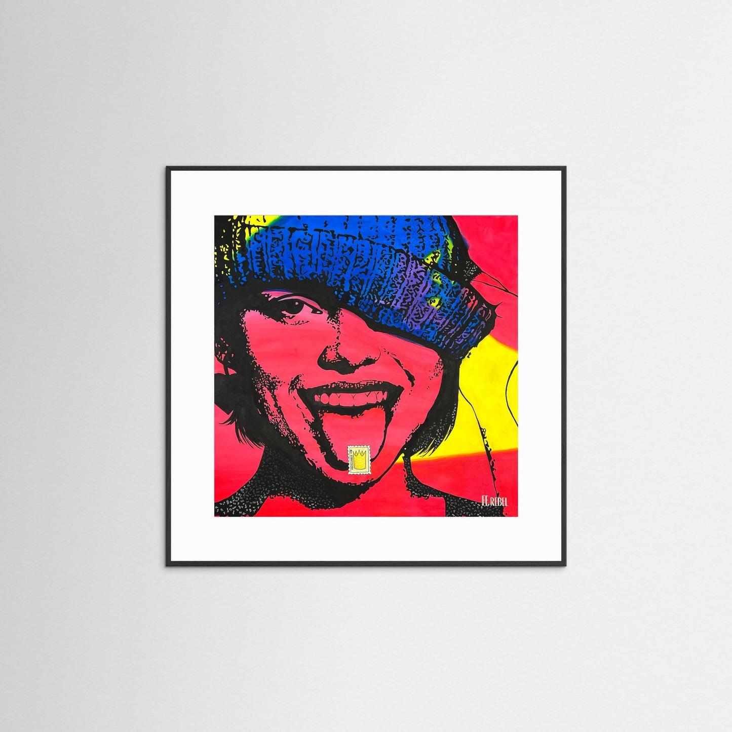 Feminist art poster featuring expressive female portrait, contemporary wall art by a female artist