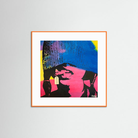 Feminist wall art poster with strong visual expression, modern and rebellious design