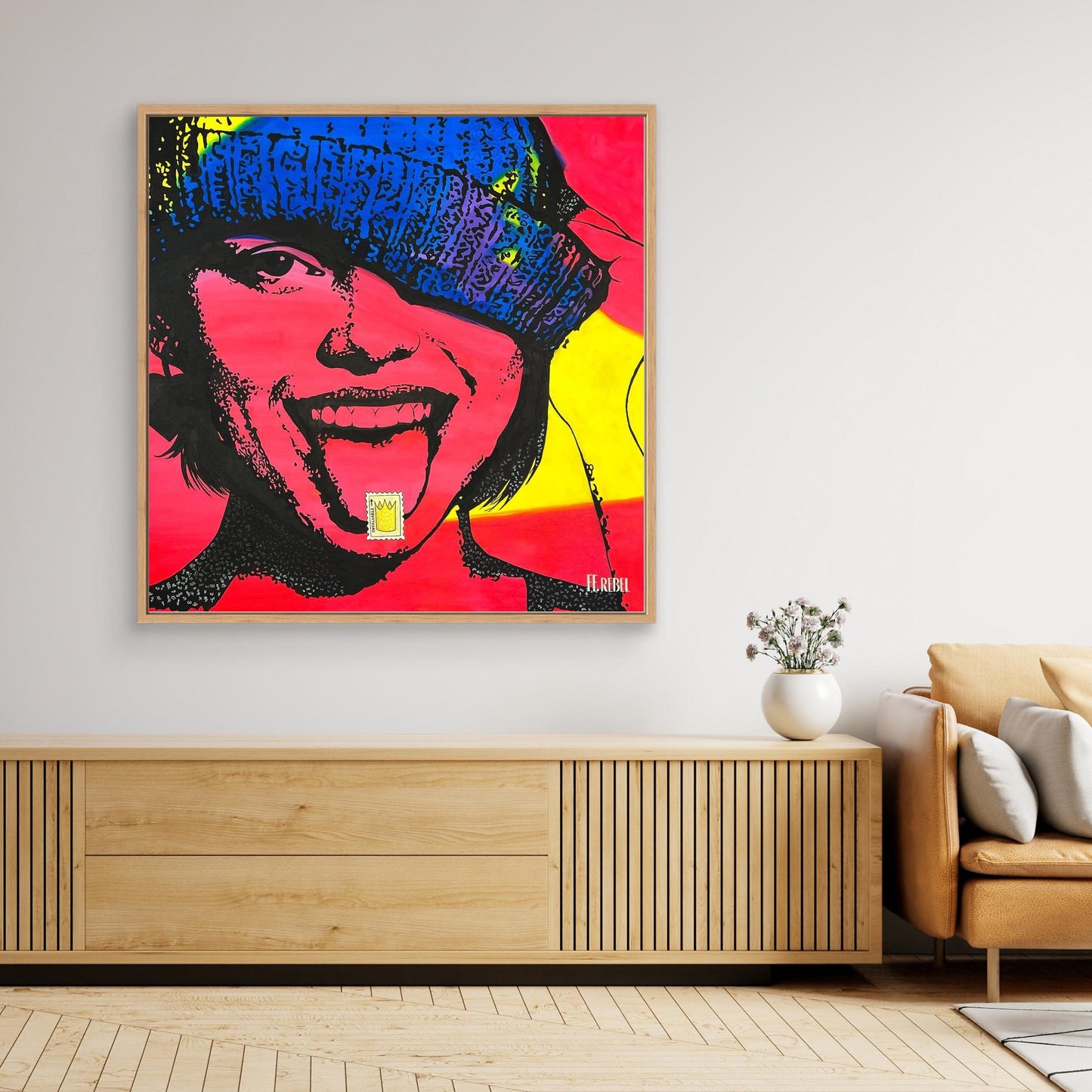 Feminist art canvas print with provocative expression, contemporary wall art by a female artist