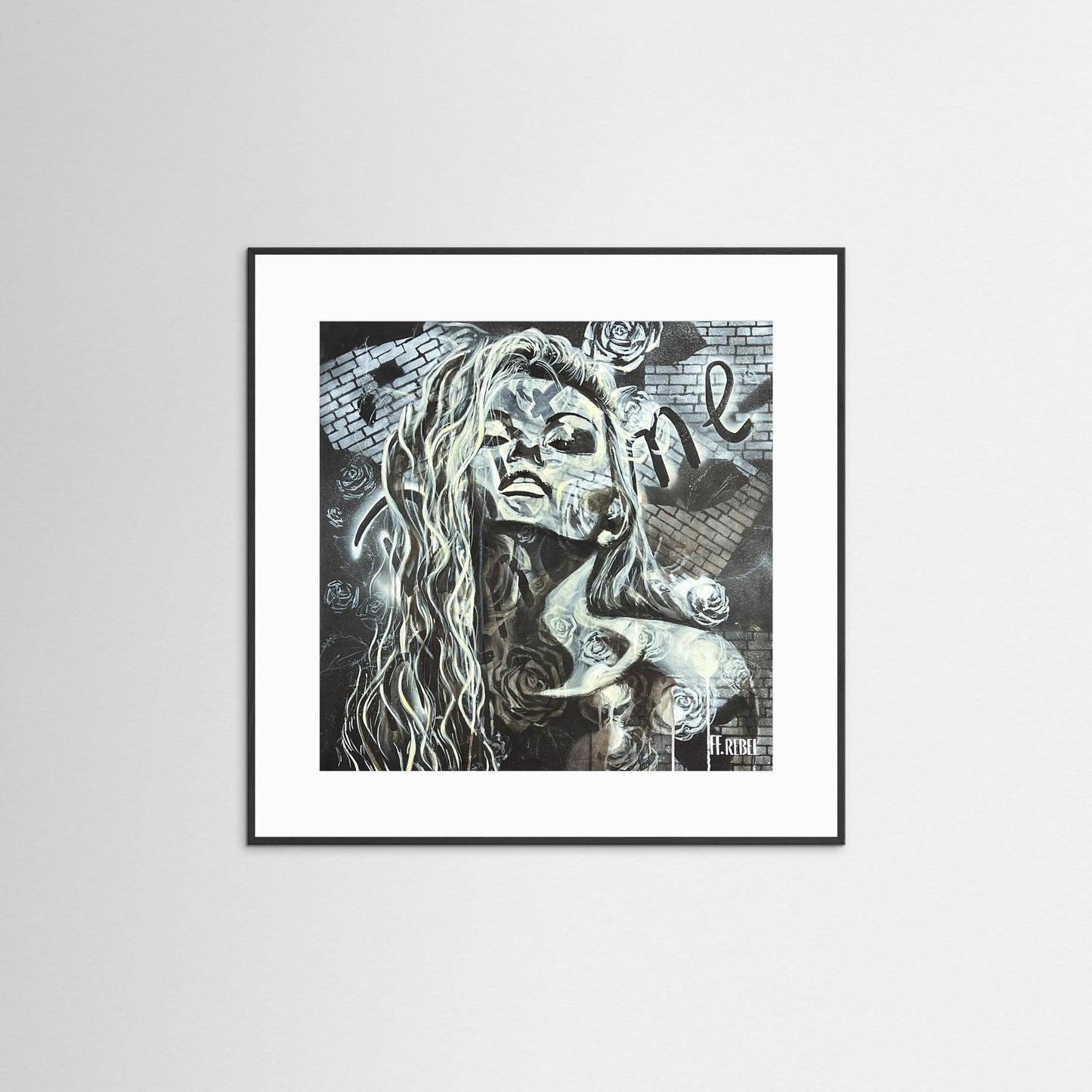 Feminist art print featuring expressive female portrait, contemporary feminist artwork by a female artist
